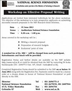 Workshop on Effective Proposal writing for Rs. 500.00
