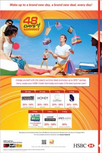 Discounts up to 50% for HSBC Credit Cards from 30th July to 5th August 2012