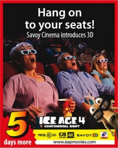 Ice Age 4 Continental Drift on Savoy 3D from 25th July 2012