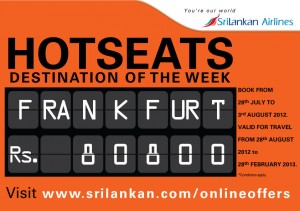 Srilankan Airline Offer for Frankfurt – Rs. 80,800.00