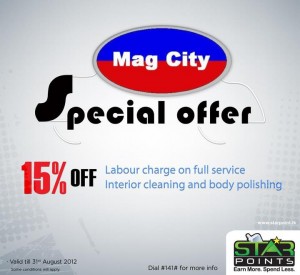 15% Off from Mag City till 31st August 2012
