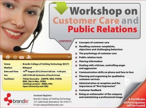 Customer Care and Public Relations workshop by Brandix