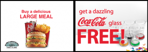 FREE Coca Cola Glass for McDonald Large Meal 