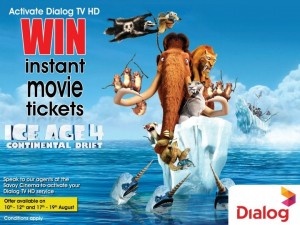 Free Ice Age 4 Movie Ticket in Srilanka by Dialog