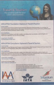 IATA and Srilankan Airline Diploma in Travels and Tourism Courses for October 2012