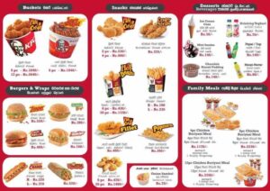 KFC Srilanka Menu and Updated Prices