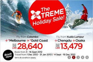 Air Asia September Sale for Colombo- Kuala Lumpur, Melbourne and Gold Coast