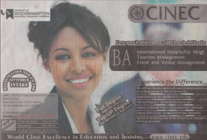 BA in International Hospitality & Tourism Management at CINEC, Srilanka