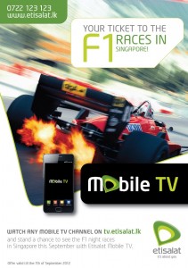 F1 Races in Singapore on Etisalat Mobile TV now
