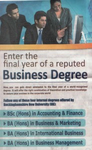 Final Year Business Degree from SAITM Malabe with Professional Part Qualifications