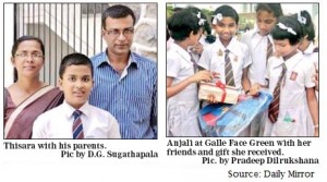 Grade 5 Scholarship high scored Students Thisara and Anjali with 196 Marks out of 200