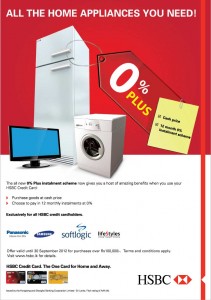 HSBC Offer for Home Appliances in September 2012