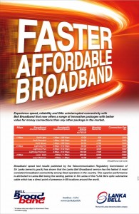Lanka Bell Faster Broadband Services at Affordable cost in Sri Lanka
