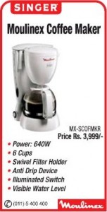 Moulinex Coffee Maker for Rs. 3,999.00 from Singer