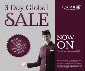 Qatar 3 days Sales are Open Now from 4th September to 6th September 2012