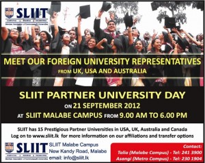 SLIIT Partner University Days on 21st September 2012