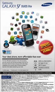 Samsung Galaxy Y Duos Lite for Rs. 19,900.00 in Srilanka 