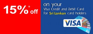 Srilankan Airlines 15% off for Visa Credit and Debit Cards 