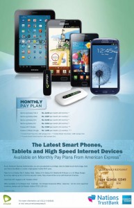 The Latest Smart phone Monthly Planning from Etisalat and American Express Credit card till 31st October 2012