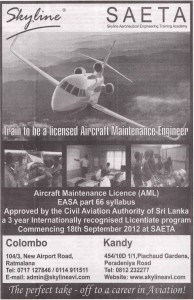 To be Licensed Aircraft Maintenance Engineer in Srilanka by Skyline 