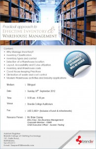 Workshop on Effective Inventory & Warehouse Management by Brandix