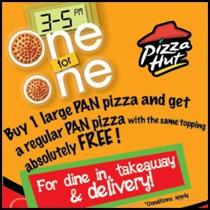 Buy 1 large Pizza and Get 1 Absolutely FREE from Pizza Hut