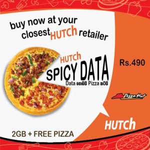 Buy Hutch 2GB Spicy Data Package and Gets FREE Pizza from Pizza Hut