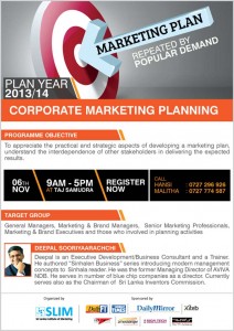 Corporate Marketing Planning for Year 20132014 – Workshop by SLIM