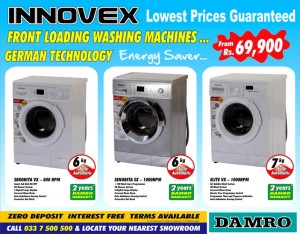 Damro Innovex Front Loading washing Machine for Rs. 69,900.00 Upwards