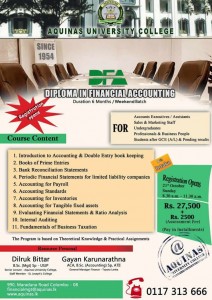 Diploma in Financial Accounting course from Aquinas University College