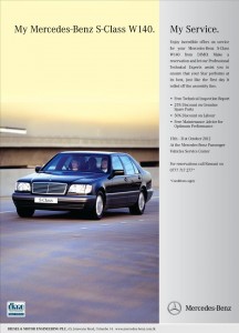 Free Vehicle service for Mercedes Benz S-Class W140 in Srilanka
