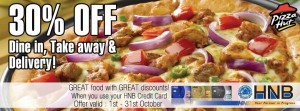 HNB Credit Card – 30% Off from Pizza hut