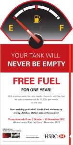 HSBC FREE Fuel Offer from 3rd October to 10th November 2012