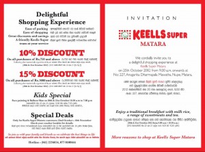 Keells Super Marata Opening Ceremony and Special Offer on 29th October 2012