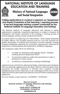 Research on Assessment and Impact Evaluation of the Teaching  Learning Process of Second Language training Courses by NILET