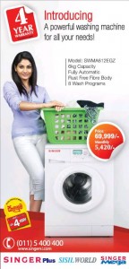Singer Front Loading Washing Machine for Rs. 69,999.00