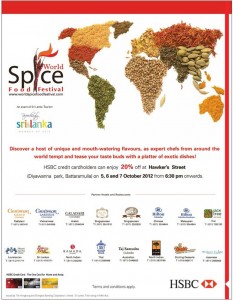 The World Spice Food Festival 2012 in Srilanka today to 7th October 2012