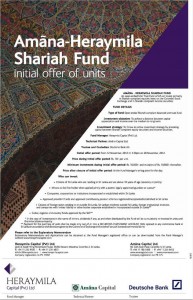 Amana – Heraymila Shariah Fund – Initial offer of Units