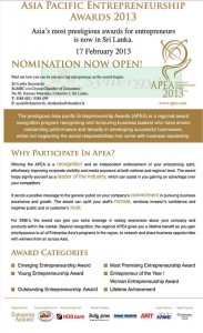 Asia pacific Entrepreneurship Awards 2013 – Nominations Open Now