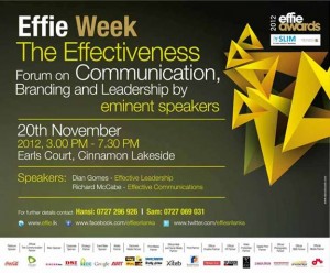 Effie Week, Effective Communication Forum on 20th November 2012