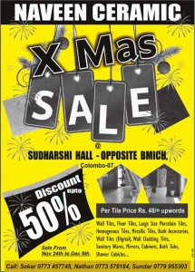 Naveen Ceramic X’Mas sales Discounts up to 50% from 24th Nov to 8th Dec, 2012