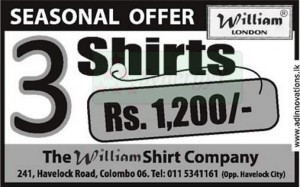 3 Shirts for Rs. 1,200.00 – Seasonal Offer in Srilanka