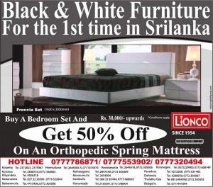 50% off for exclusive Black & White furniture in Srilanka