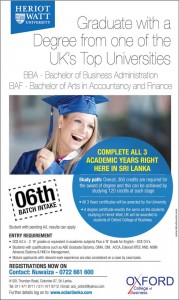 BBA & BAF Degrees Programmes in Srilanka – Heriot Watt University