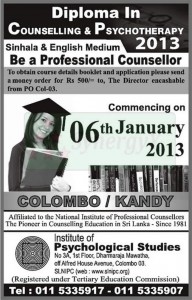 Diploma in Counseling & Psychotherapy 2013 by Institute of Psychological Studies