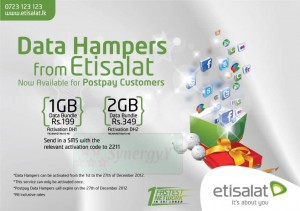 Etisalat Data Hampers for this Charismas/New Year Season