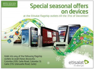 Etisalat Season Offers for All Mobile, Tablets, Dongles and Routers till 31st December 2012