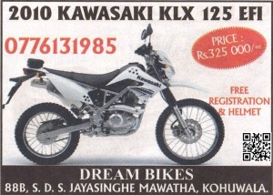 Kawasaki KLX 125 Motor Bike in srilanka for Rs. 325,000.00