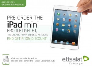 iPad Mini Pre-Order in Srilanka with Etisalat – 16th Dec 2012