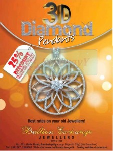 25% Discounts on 3D Diamond Pendants from Bullion Exchange Jewellers